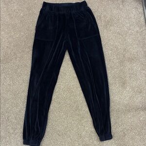 Crave Fame Navy Blue Velour Track Pants Joggers